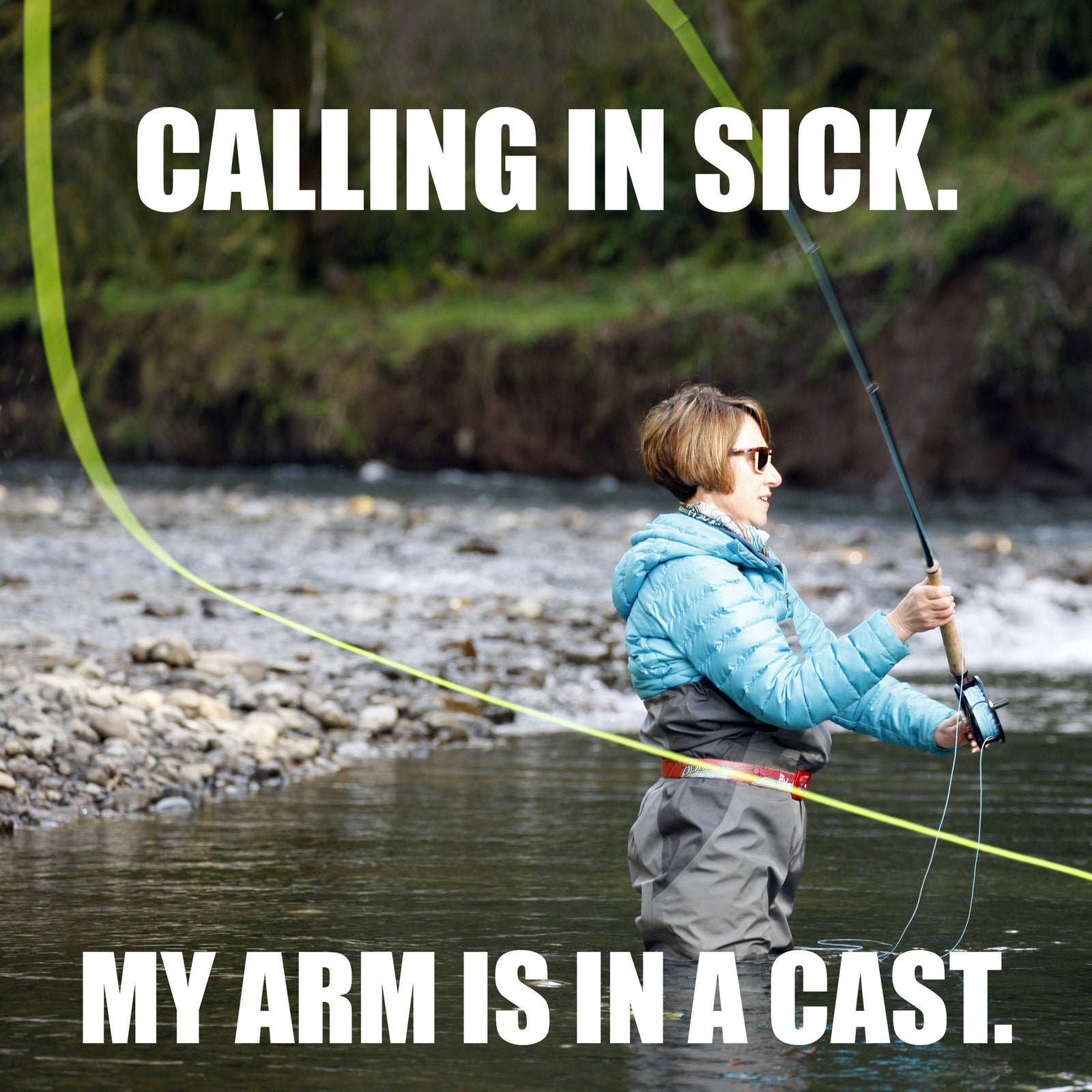 Arm is in a cast