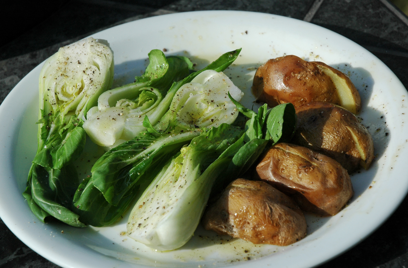 Grilled Bok Choy and Potatoes Recipe
