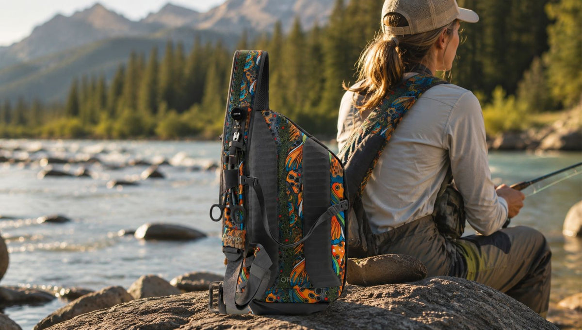 Fishe sling bag and hands-free fishing pack collection