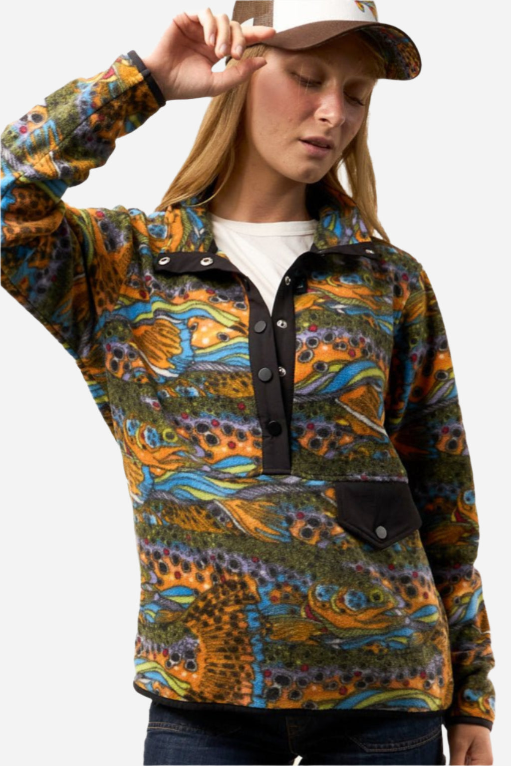 Unbound Brown Riffle Snap Fleece - FisheWear