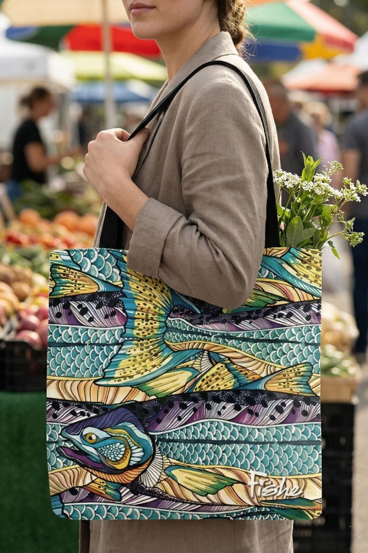 Kaleido King Canvas Tote - FisheWear