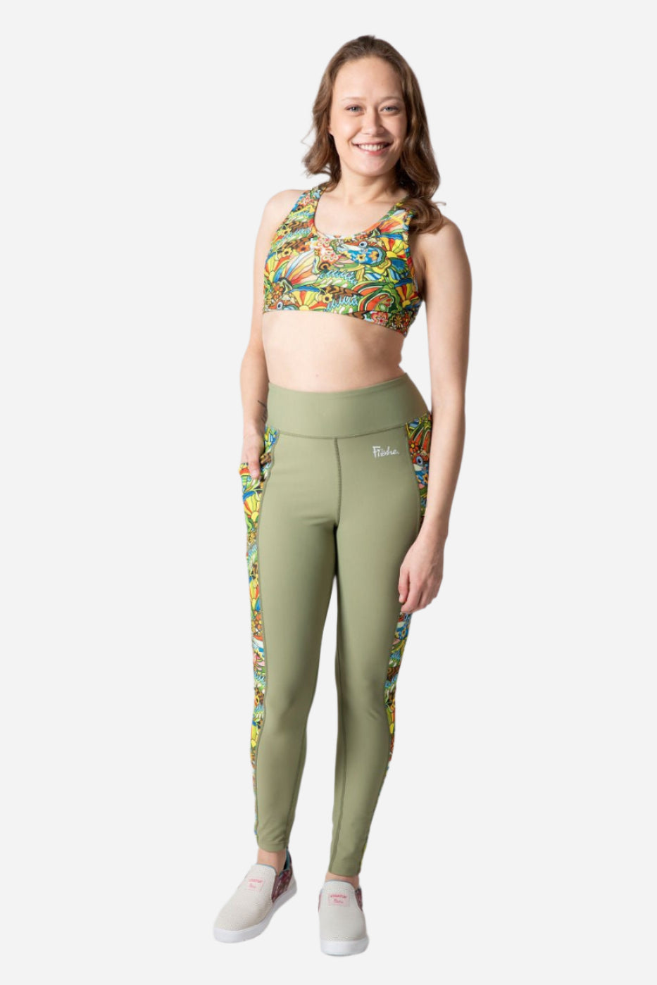 Sitka Green Boho Bass Pocket Leggings - FisheWear