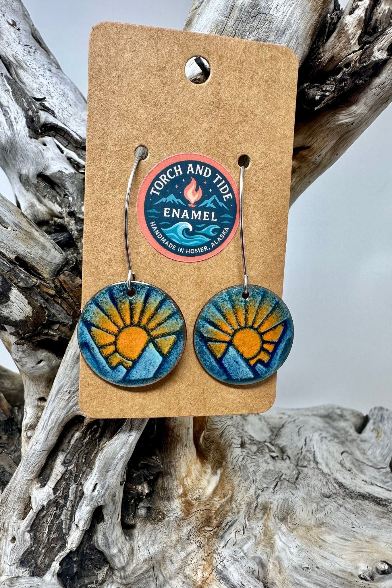 Torch and Tide Earrings - Charvana Mountain Sunrise - FisheWear