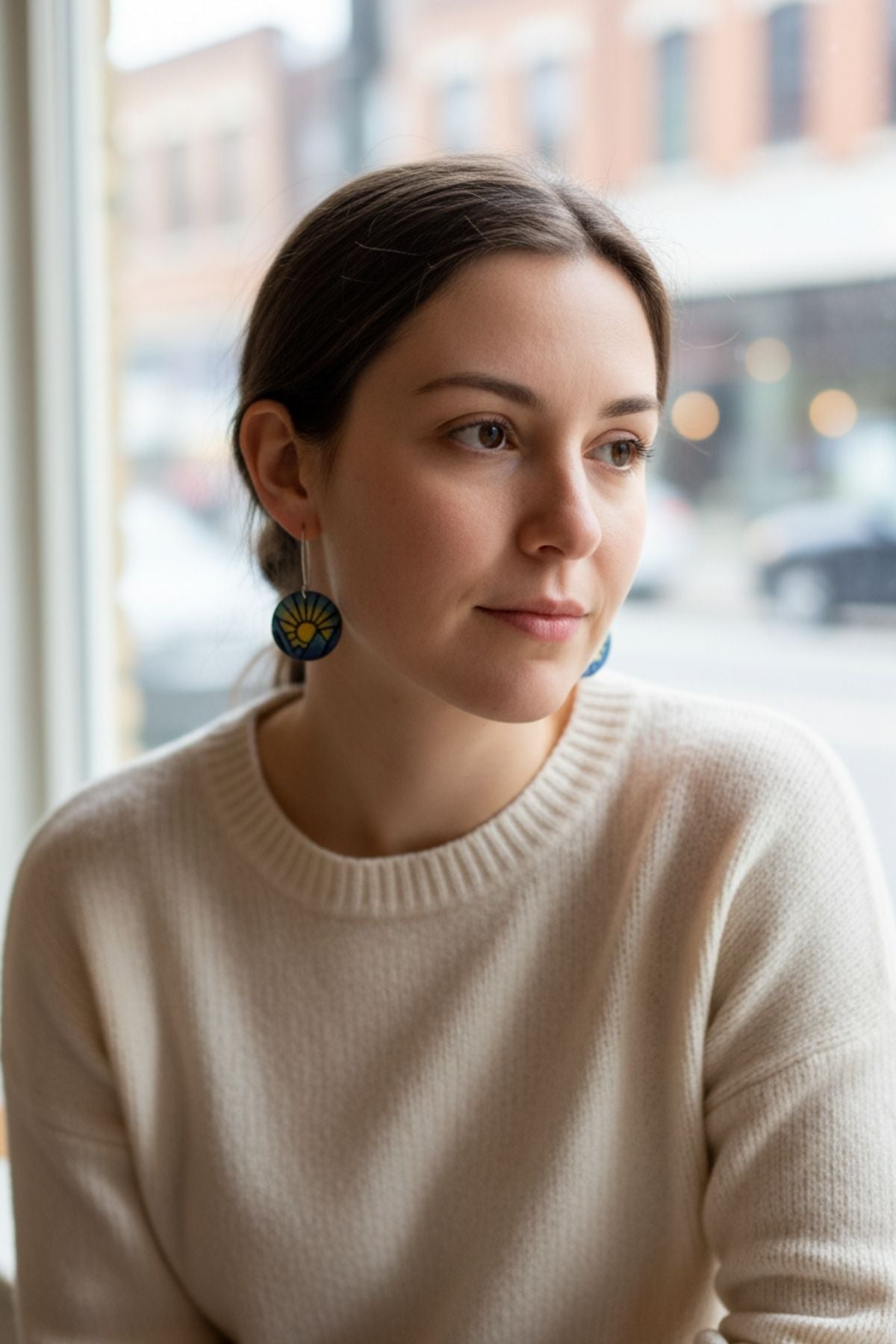 Torch and Tide Earrings - HaliBorealis Mountain Sunrise - FisheWear