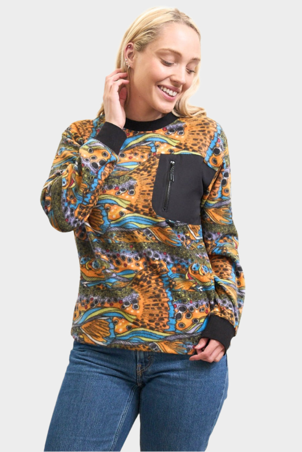 Unbound Brown Fleece Crew Neck - FisheWear