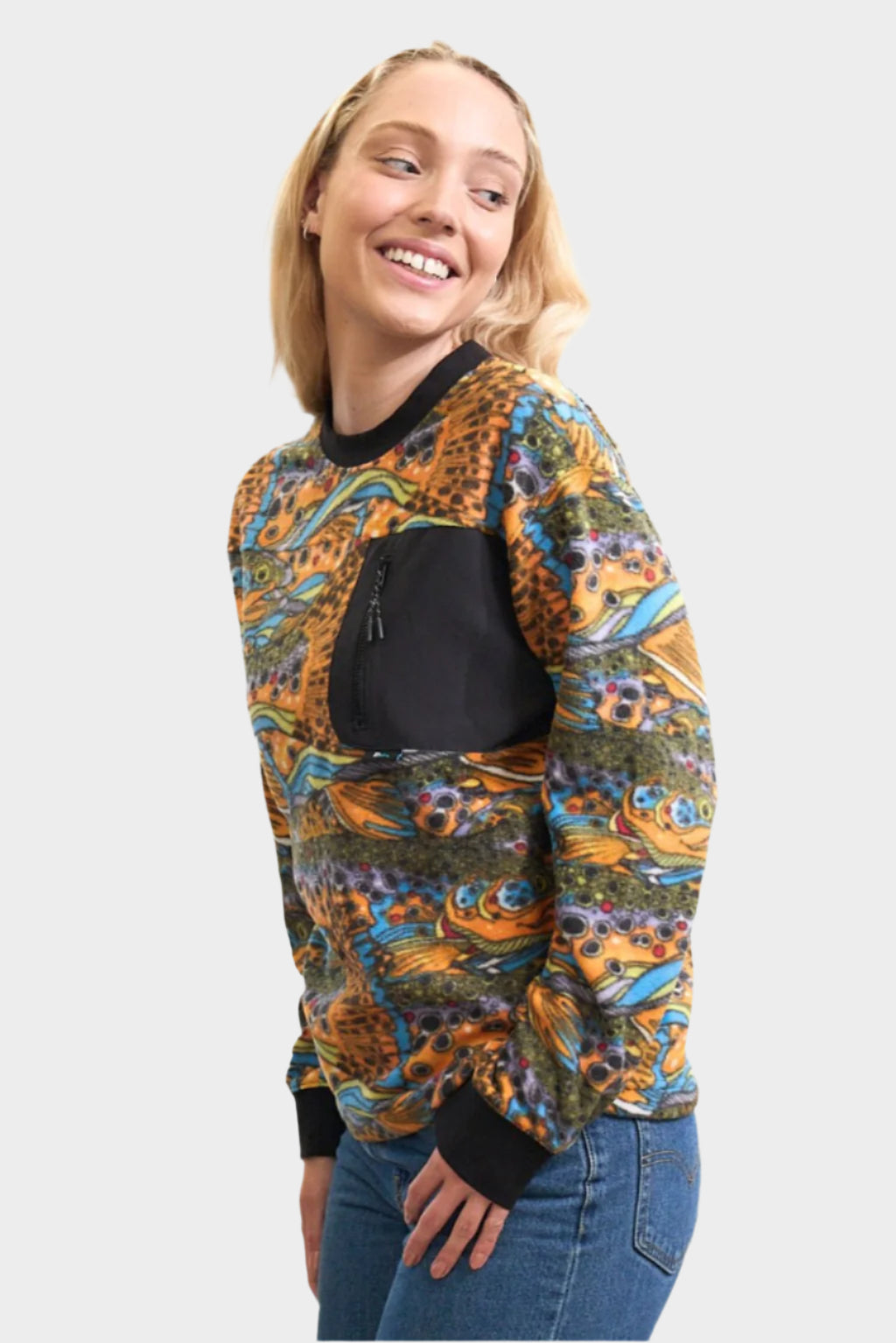 Unbound Brown Fleece Crew Neck - FisheWear