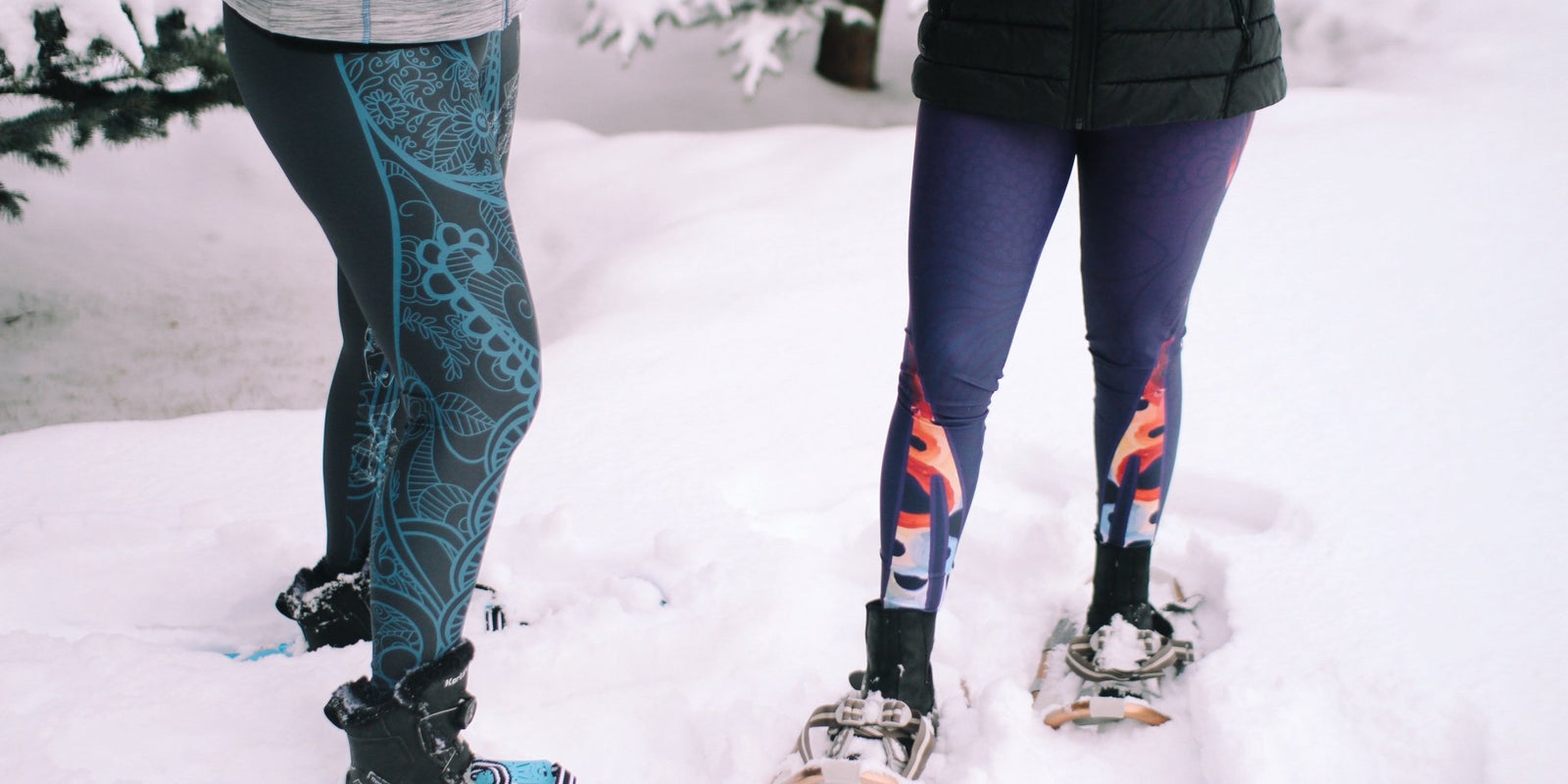 Woman wearing Fishe leggings during an Alaska winter outing