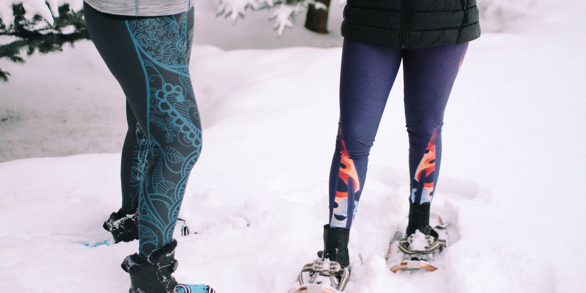 Woman wearing Fishe leggings during an Alaska winter outing