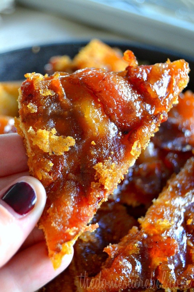Maple bacon crack with caramelized brown sugar and bacon