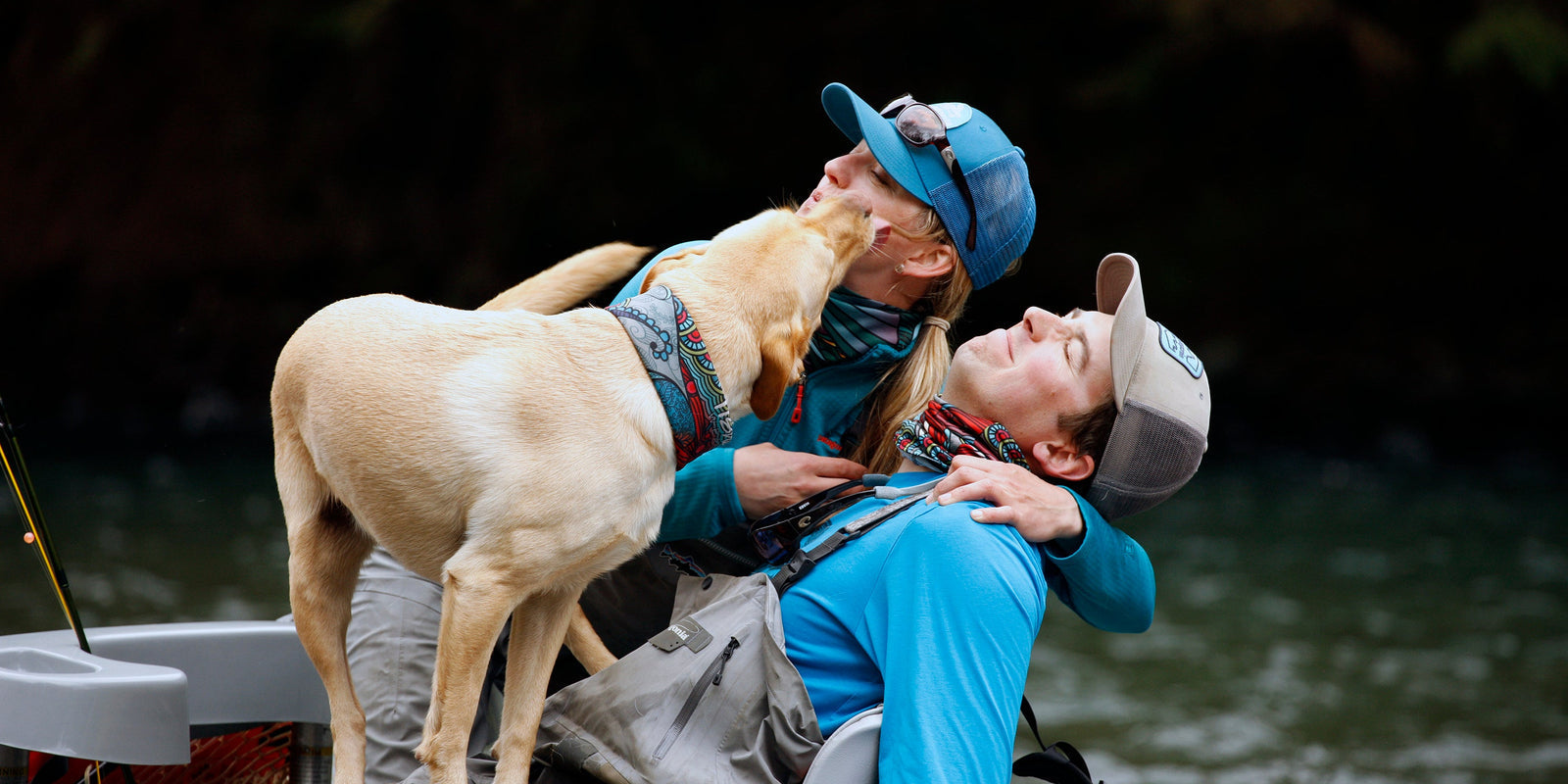 Fishe community member enjoying an outdoor day with her dog