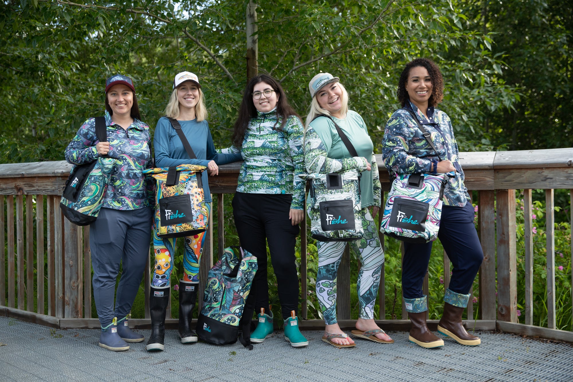 Bags Collection Image featuring multiple different bag options for the women angler