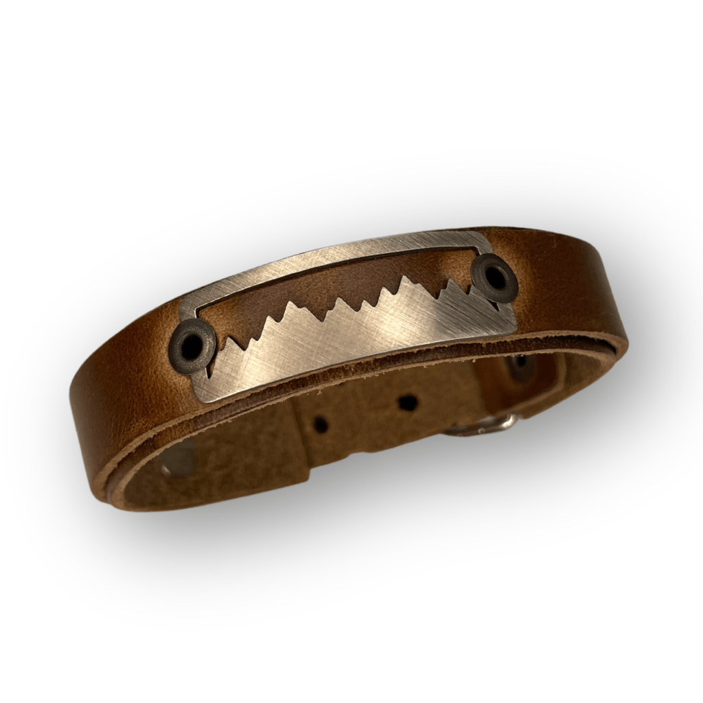 Sight Line Mountains Leather Bracelet - Skinny - FisheWear