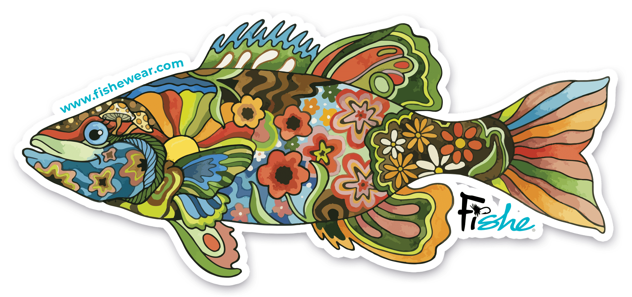 Boho Bass Sticker - FisheWear