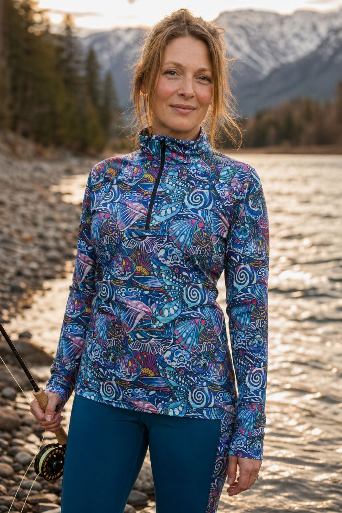 Enchanted Grayling 1/4 Zip Sunshirt – Women's UPF 50+ Fishing