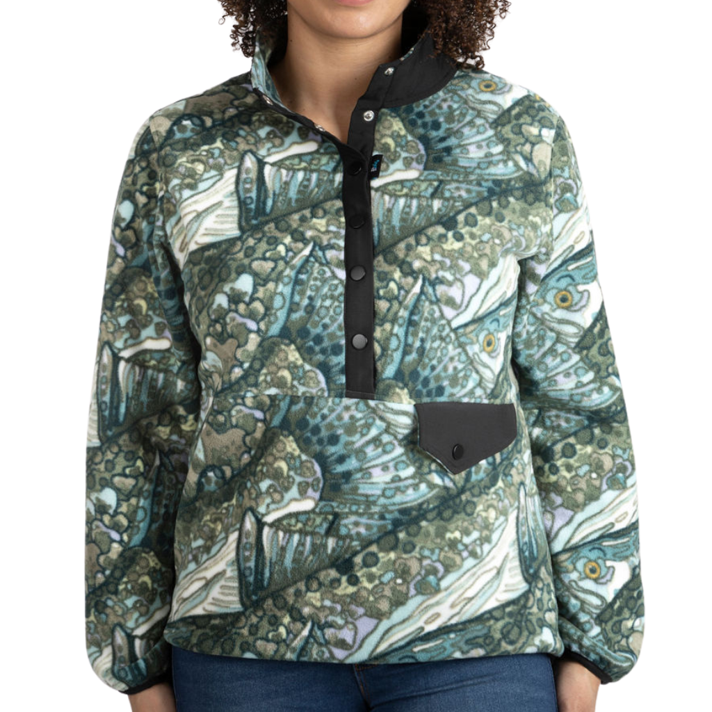 Women&#39;s Snap Fleece Jacket in Steel My Heart | Ladies Fleece Jacket | Fishe