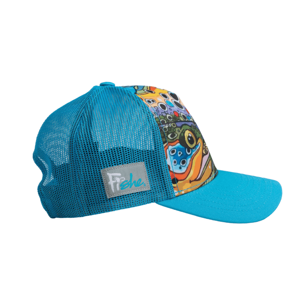 Unbound Brown Abstract Trucker Hat - FisheWear