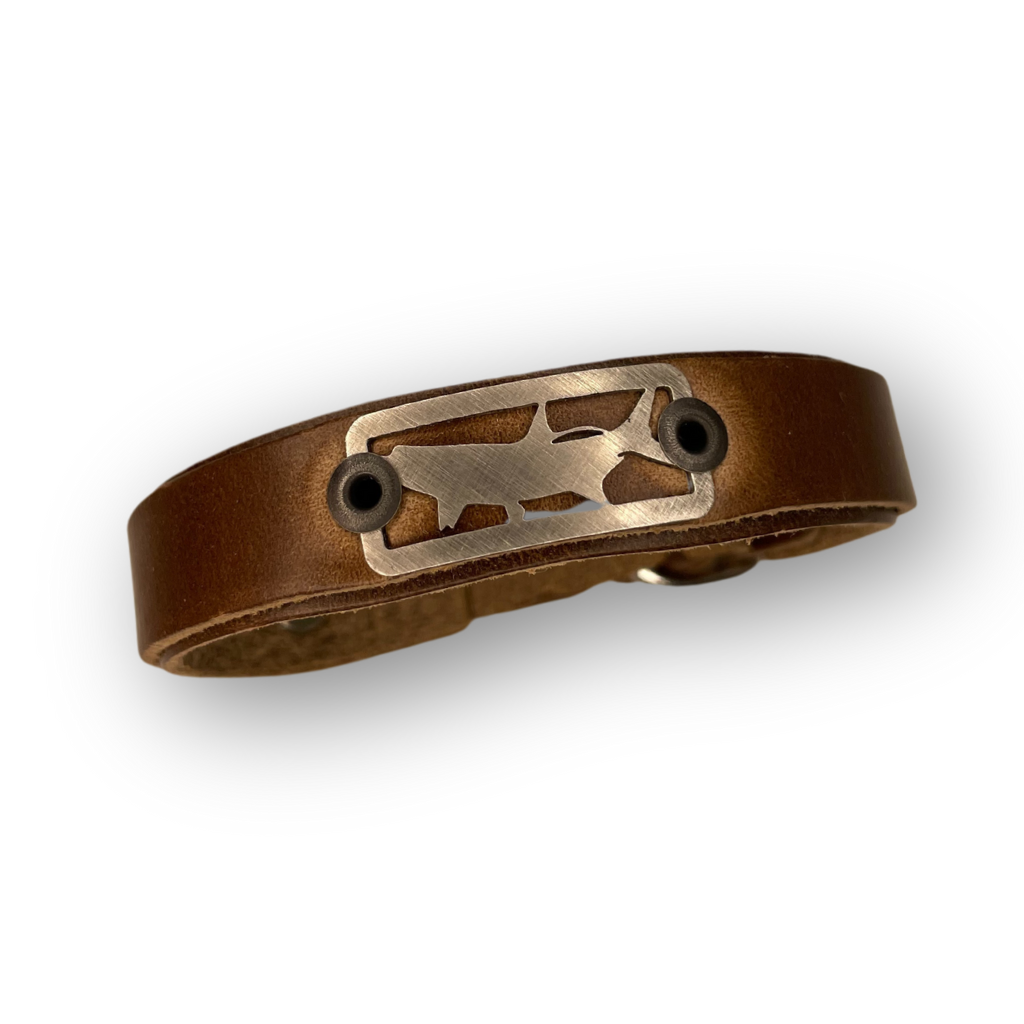 Sight Line Tarpon Leather Bracelet - Skinny