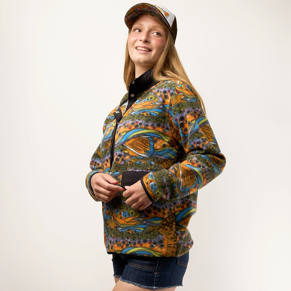 Unbound Brown Riffle Snap Fleece - FisheWear