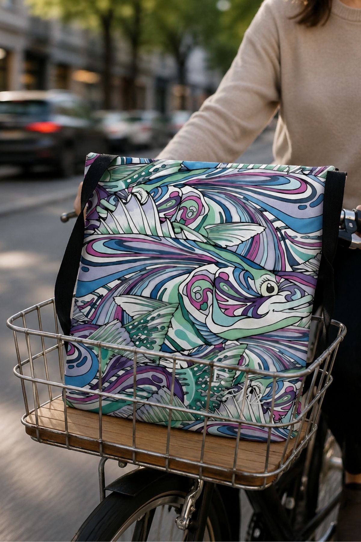 Salty Striper Canvas Tote