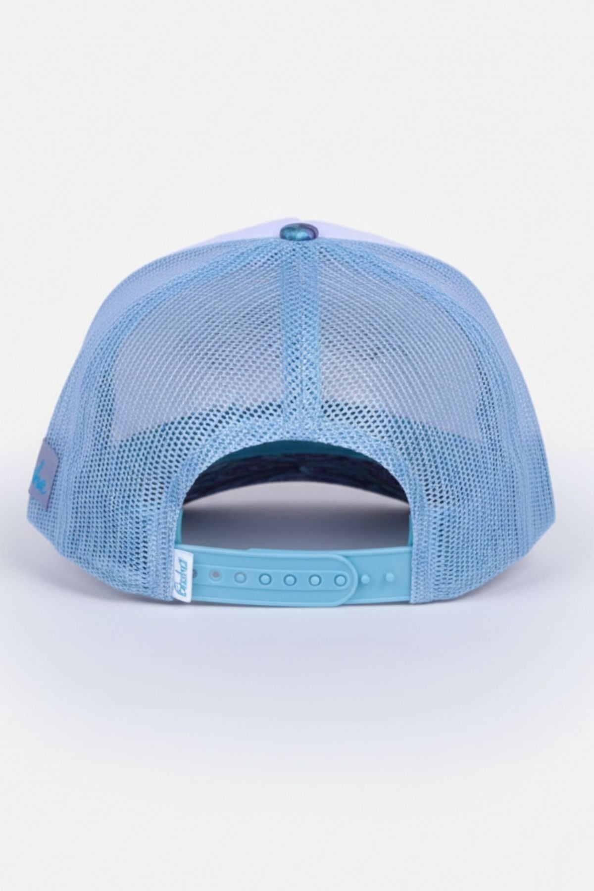 Blue mesh cap on a white background