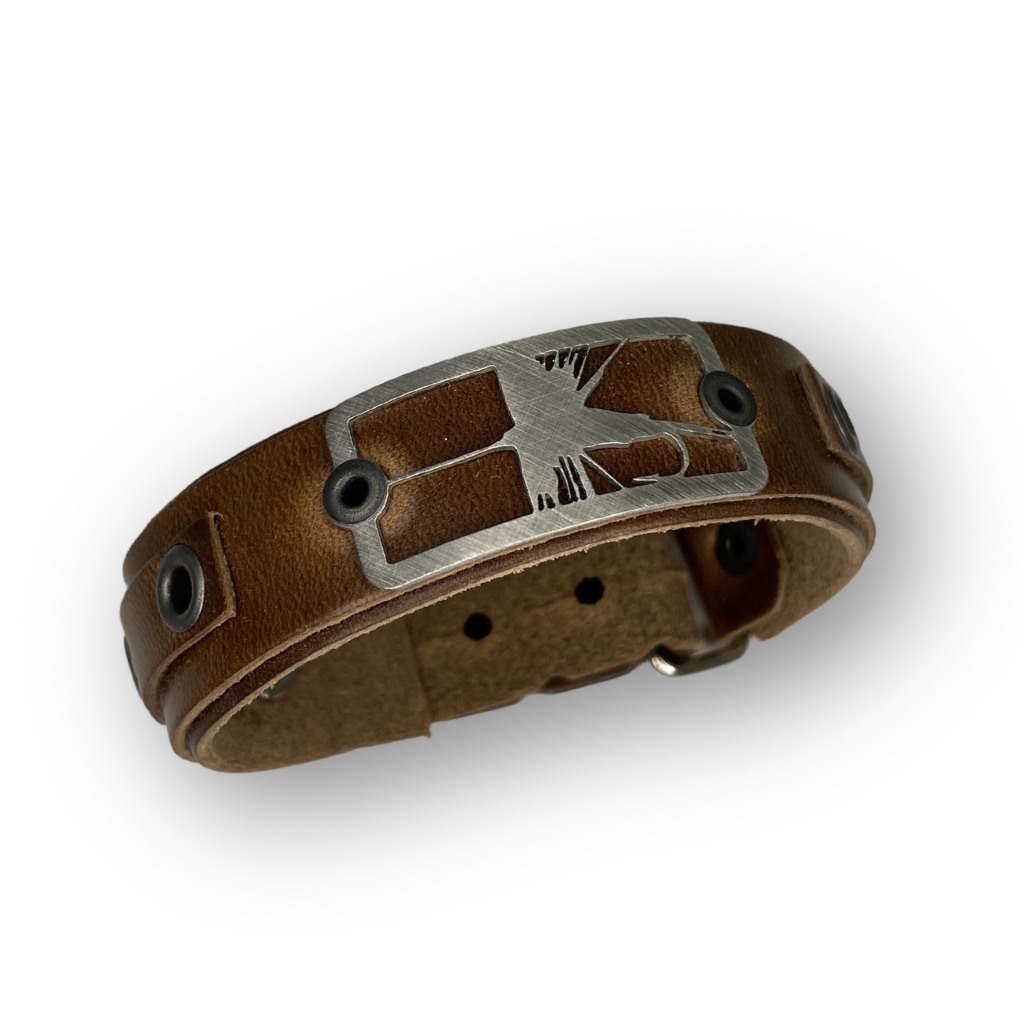 Sight Line Dry Fly Leather Bracelet - Standard