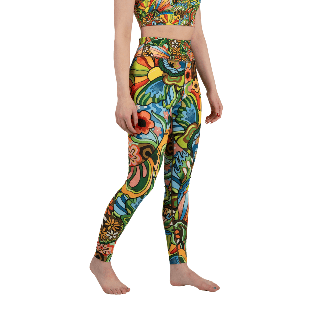 Boho Bass High-Waisted Leggings with Pockets - Athletic Leggings for Yoga and Fishing, UPF 50+ Sun Protection Clothing, Quick-Dry Technology | Fishe
