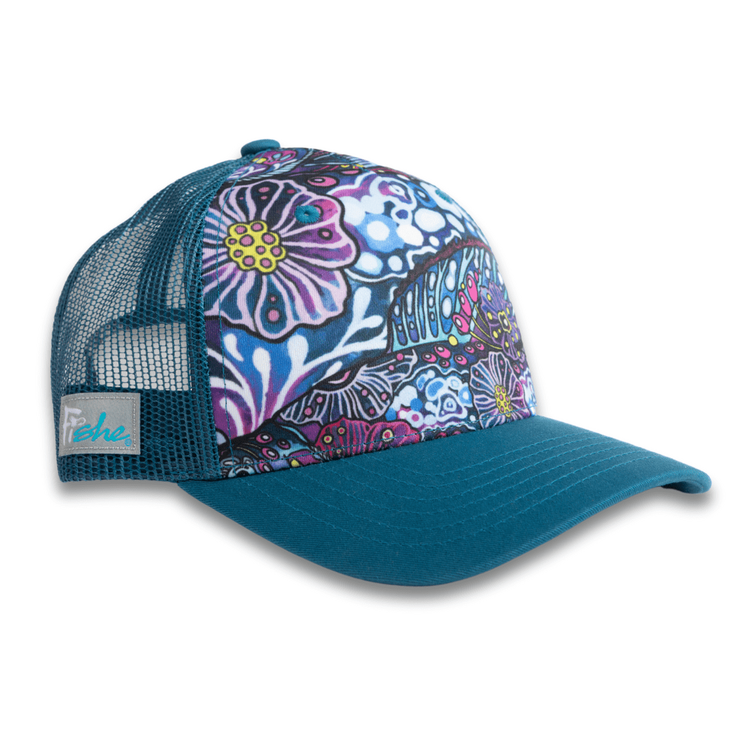 Enchanted Grayling Abstract Trucker Hat - FisheWear