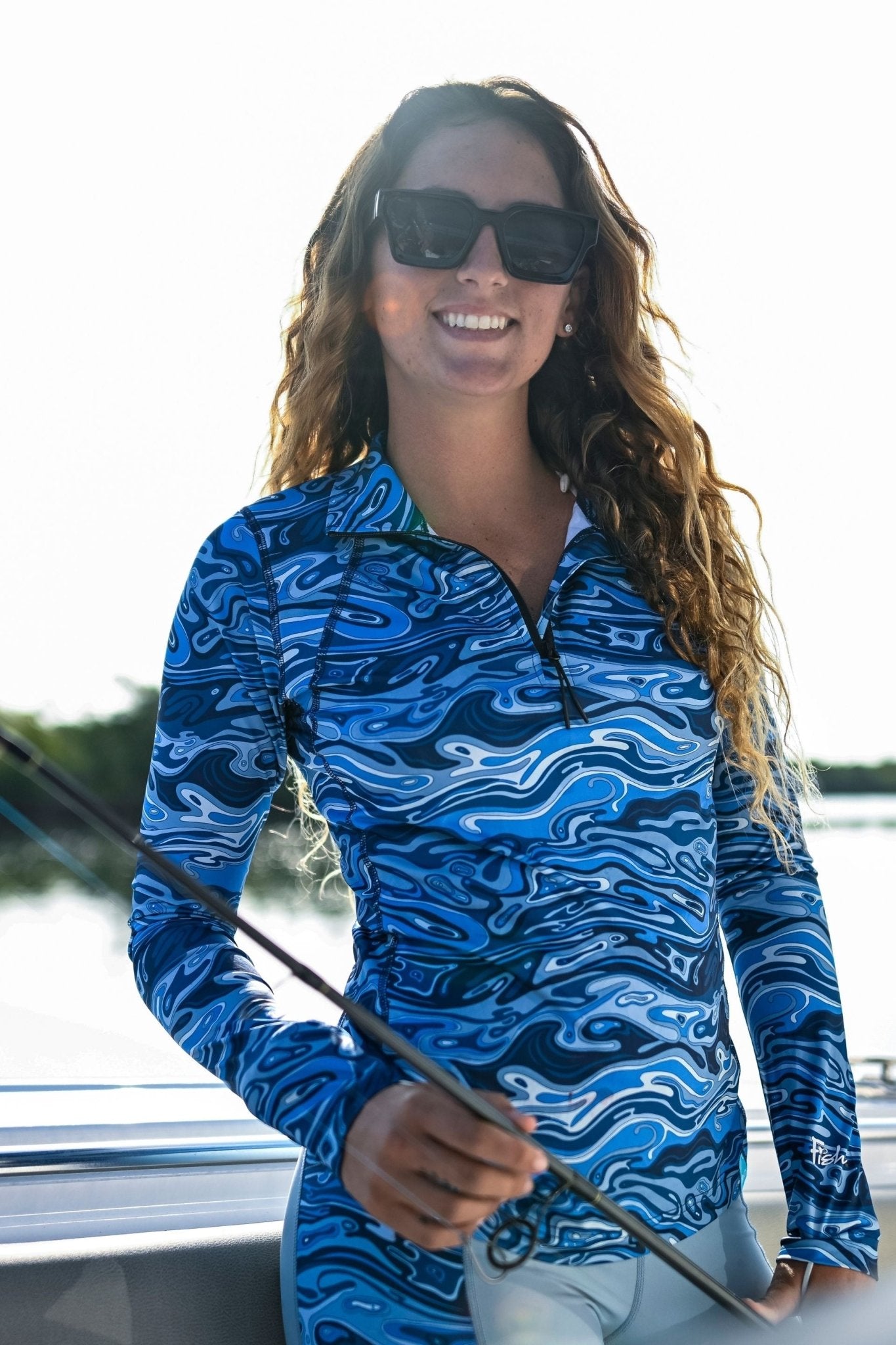 FisheWaters 1/4 Zip Sunshirt – Women's UPF 50+ Fishing Shirt