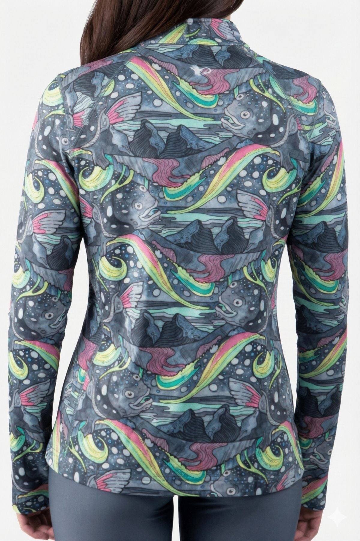 HaliBorealis Thermal 1/4 Zip Top – Cozy Midlayer with Bold Print