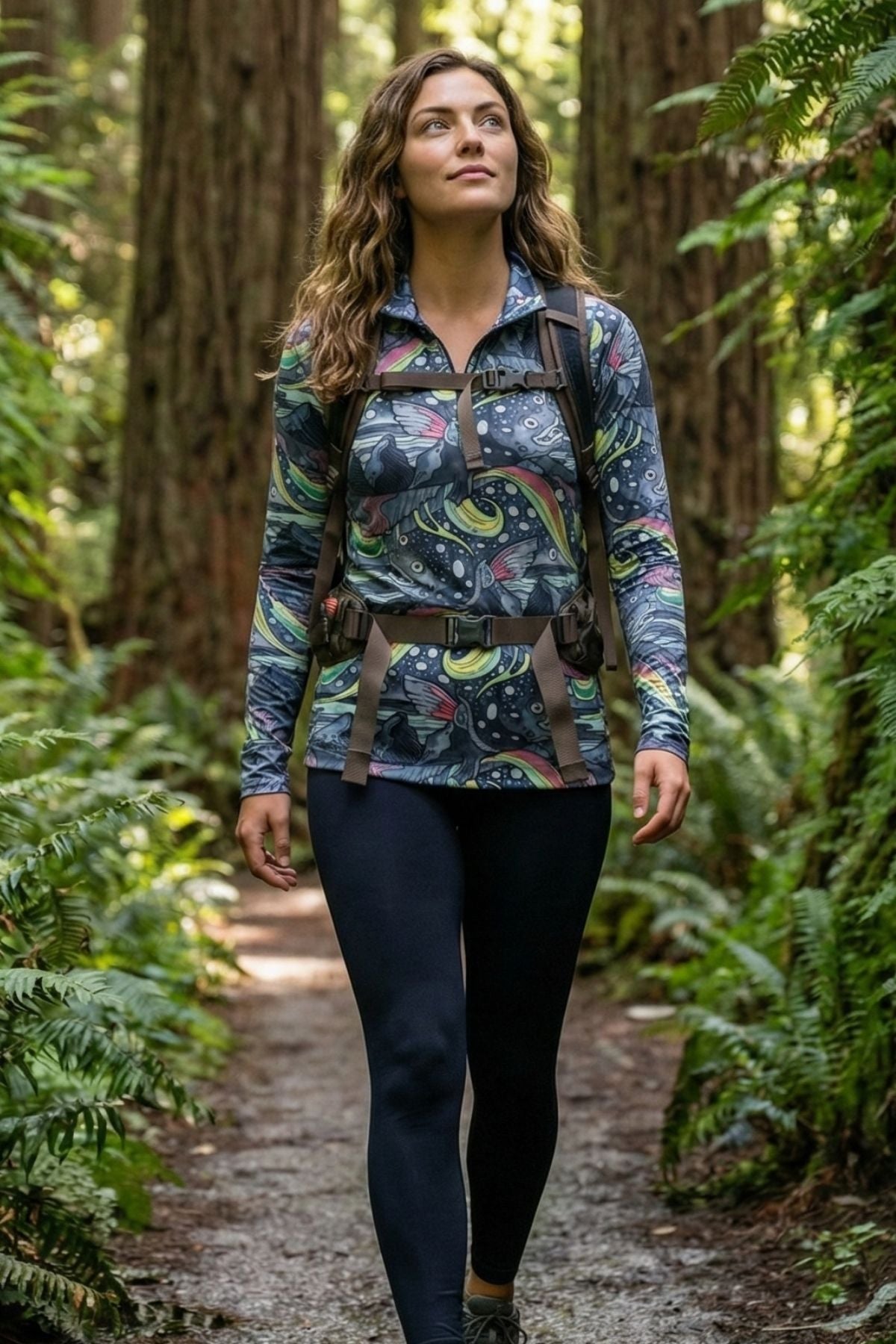 HaliBorealis Thermal 1/4 Zip Top – Cozy Midlayer with Bold Print