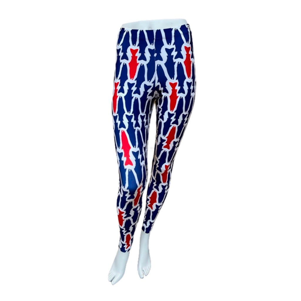 Red White Blue Fish Signature Leggings FisheWear