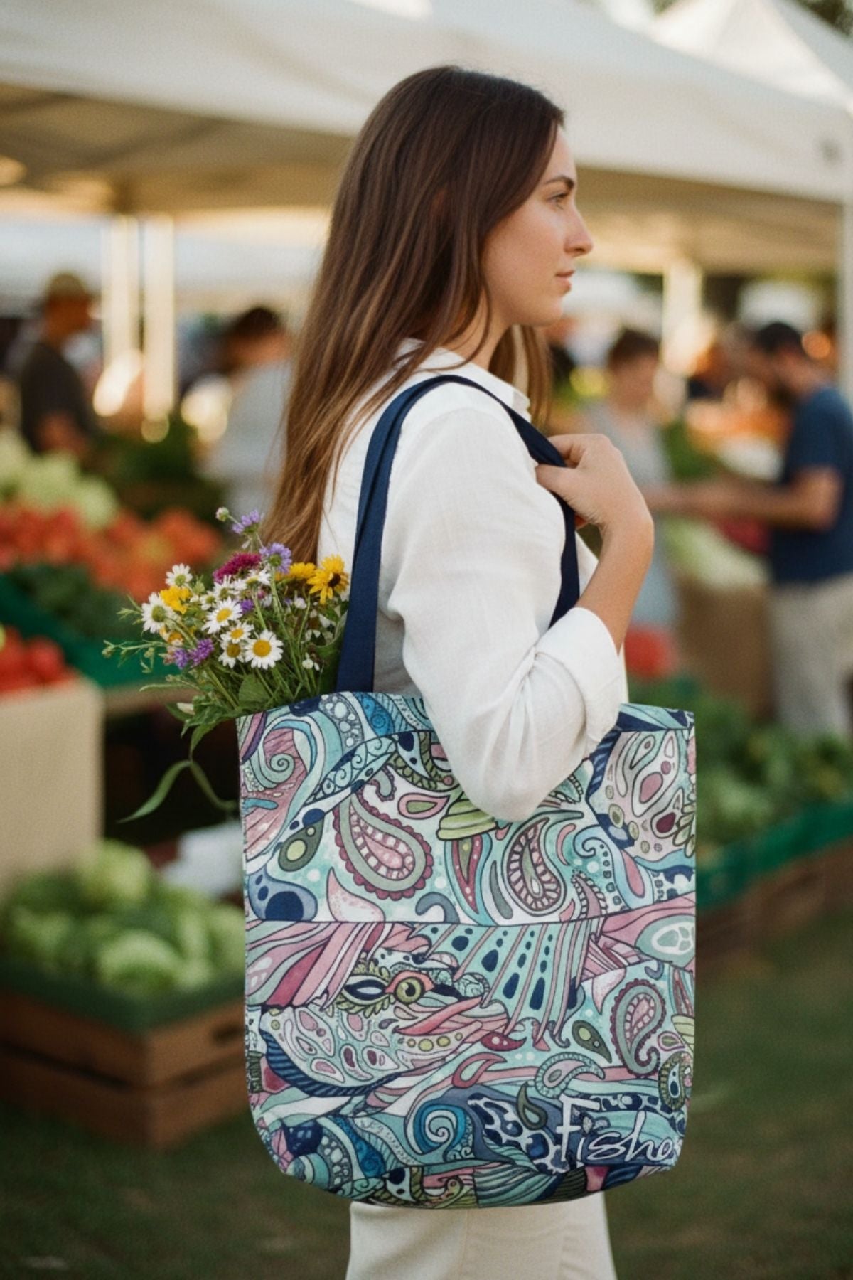 Radiant Redfish Canvas Tote - FisheWear