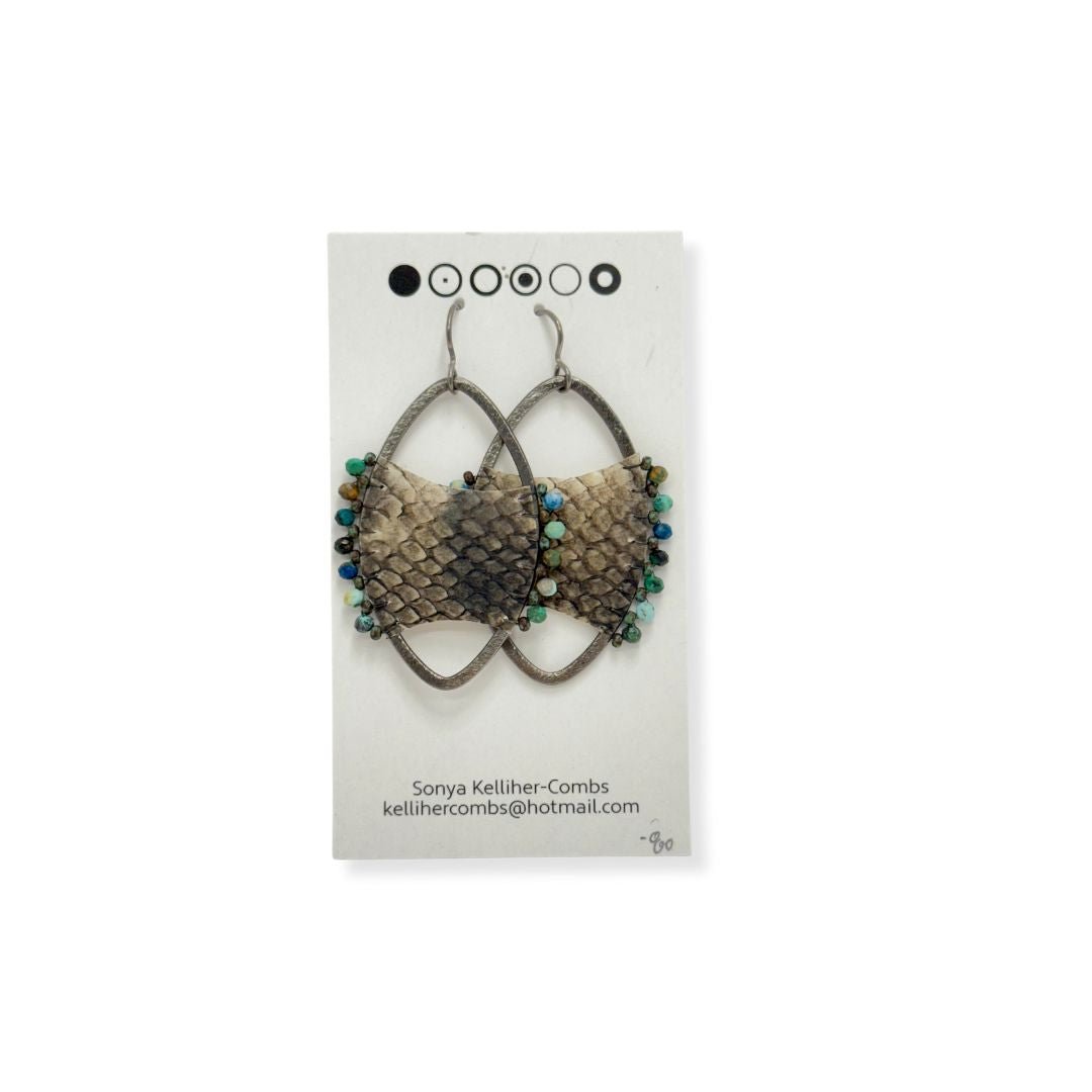 Sonya Kelliher - Combs Salmon Skin Earrings - 002 - FisheWear