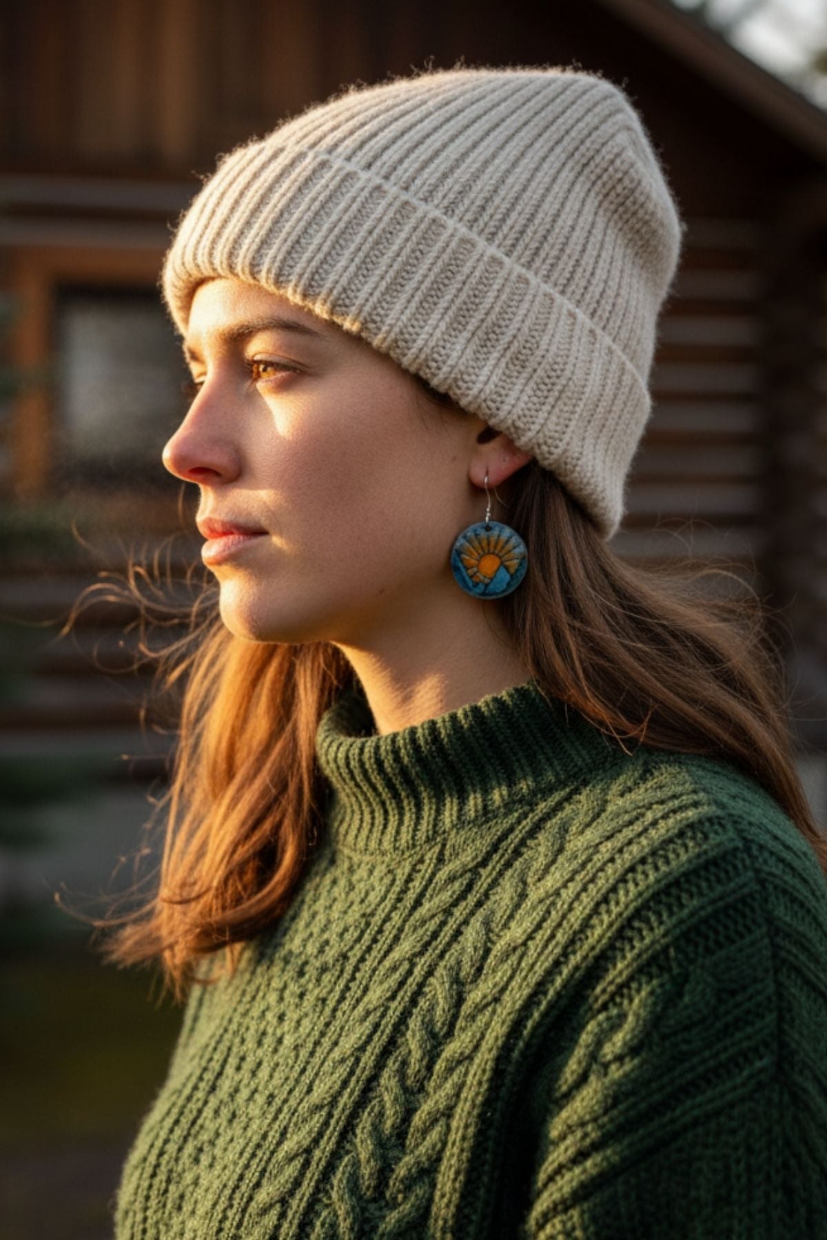 Torch and Tide Earrings - Charvana Mountain Sunrise - FisheWear