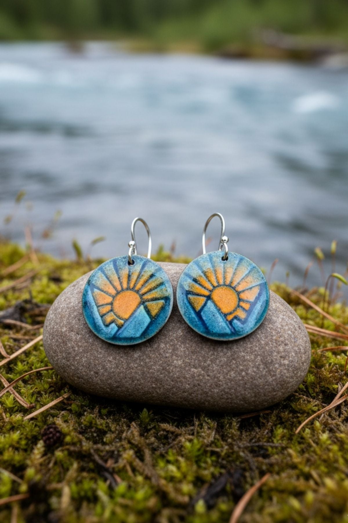 Torch and Tide Earrings - Charvana Mountain Sunrise - FisheWear