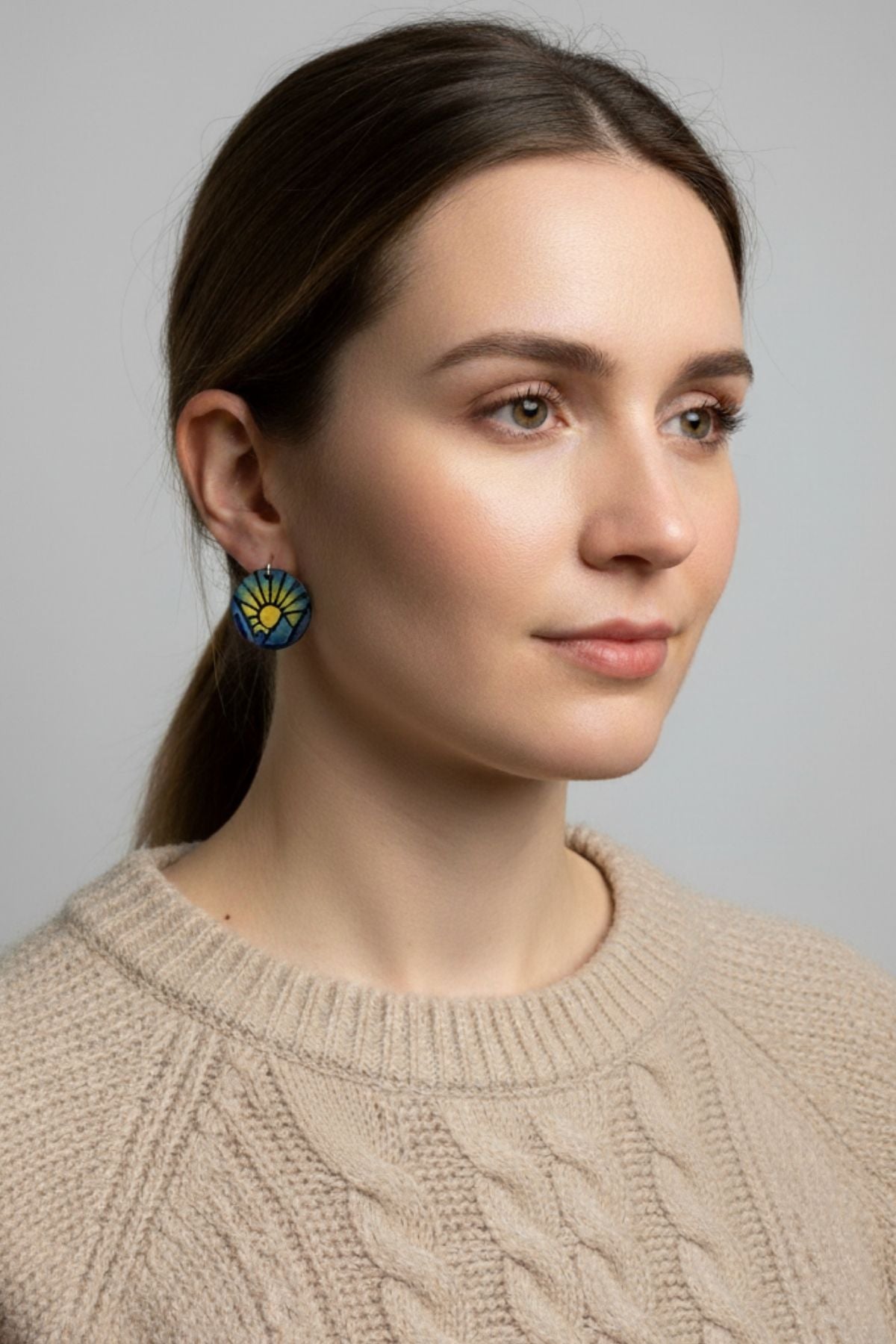 Torch and Tide Earrings - HaliBorealis Mountain Sunrise - FisheWear