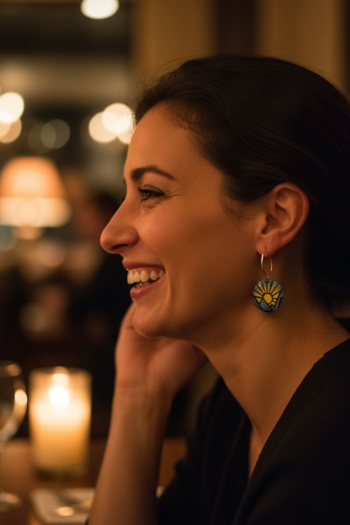 Torch and Tide Earrings - HaliBorealis Mountain Sunrise - FisheWear