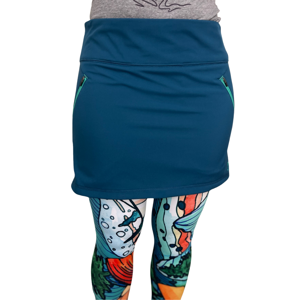 Allagash Glacier Skirt shown styled over Mt. Cutty Signature Leggings.