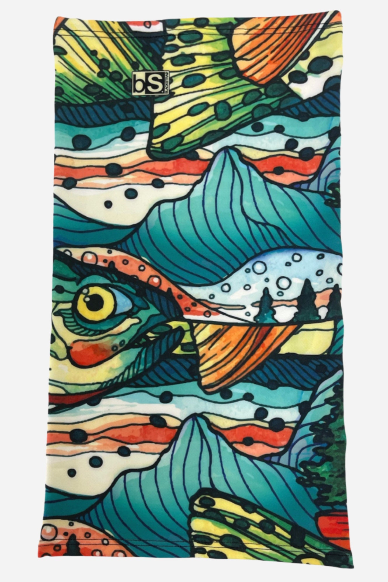 Colorful towel with abstract design on a white background