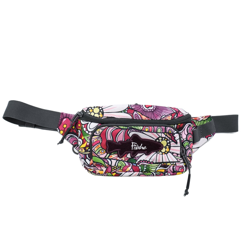REDtro Salmon Fanny pack with top zip opening and front zip pocket.