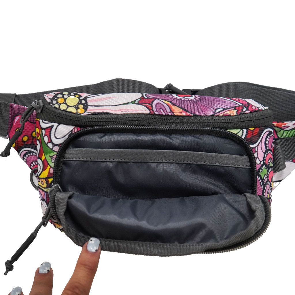 REDtro Salmon Fanny pack with top zip opening and front zip pocket.